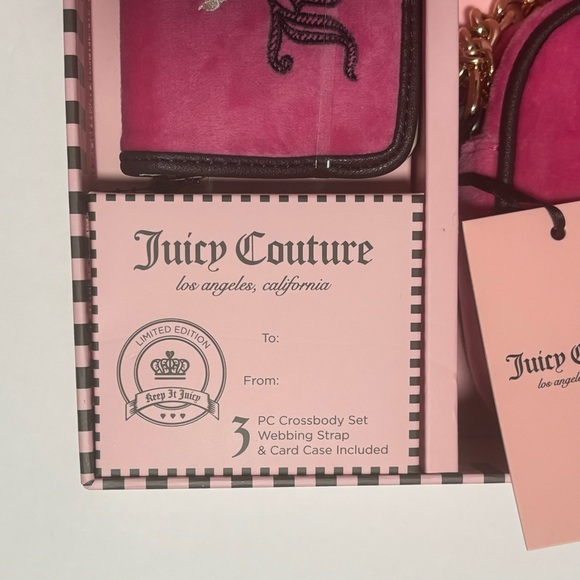 Juicy Couture Gift Set Free Love Heritage Slim Camera Bag & Envelope Card Case - Picture 4 of 14